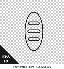 Black line Bread loaf icon isolated on transparent background.  Vector