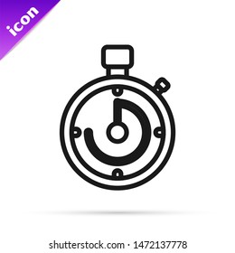 Black line Briefcase icon isolated on white background. Business case sign. Business portfolio.  Vector Illustration