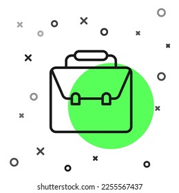 Black line Briefcase icon isolated on white background. Business case sign. Business portfolio.  Vector