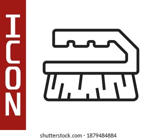 Schwarzer Strich zum Reinigen von Symbol einzeln auf weißem Hintergrund.  Vektorgrafik