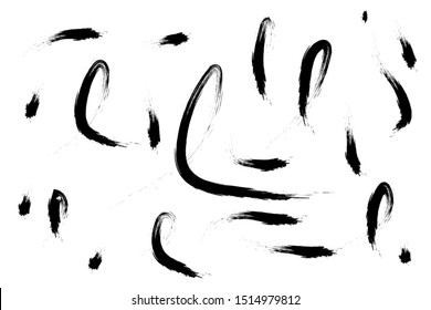 black line with brush style on white background. vector eps 10.