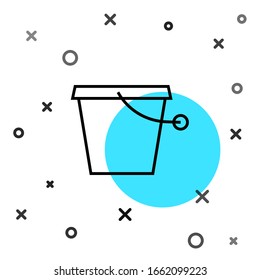 Icono de cubo de línea negra aislado en fondo blanco. Formas dinámicas aleatorias. Ilustración vectorial