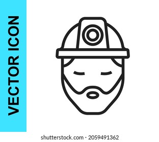 Icono del Generador de línea negra aislado en fondo blanco. Trabajador de la construcción.  Vector