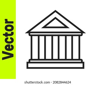 Black line building icon isolated on white background.  Vector