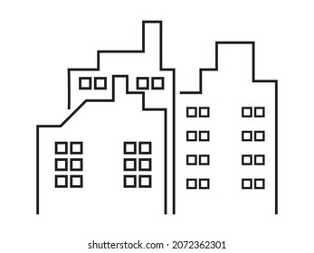 black line building or tower icon
