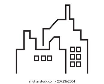black line building or tower icon