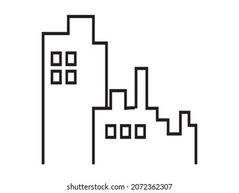 black line building or tower icon