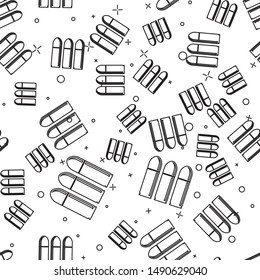 Black line Bullet icon isolated seamless pattern on white background.  Vector Illustration