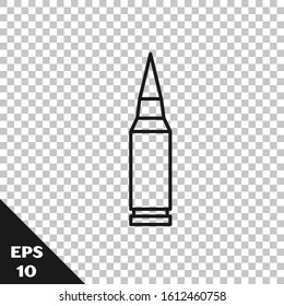Black line Bullet icon isolated on transparent background.  Vector Illustration