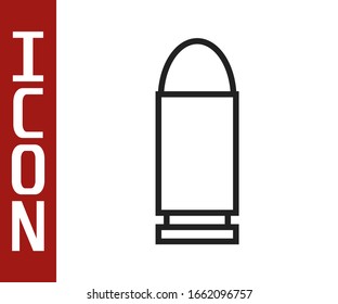 Black line Bullet icon isolated on white background.  Vector Illustration
