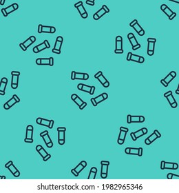 Icono Bullet de línea negra aislado patrón transparente en fondo verde.  Vector