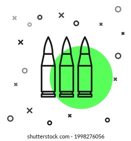 Black line Bullet icon isolated on white background.  Vector