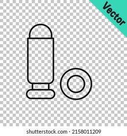 Schwarze Linie Bullet Symbol einzeln auf transparentem Hintergrund.  Vektorgrafik