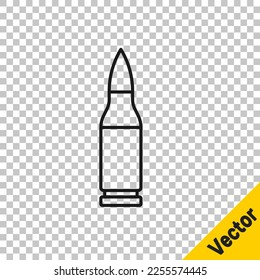 Black line Bullet icon isolated on transparent background.  Vector