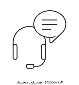 Black line busines contact support icon