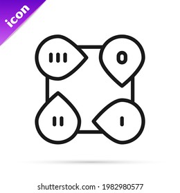 Línea negra Icono de elemento infográfico de presentación empresarial aislado en fondo blanco.  Vector