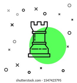 Black line Business strategy icon isolated on white background. Chess symbol. Game, management, finance.  Vector Illustration