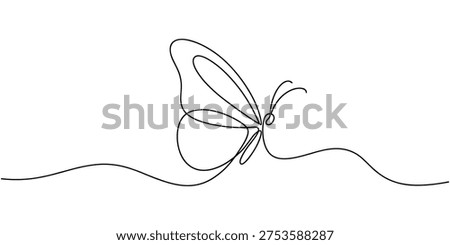 Black line of a butterfly on white background line butterfly black and white minimalist simple one line