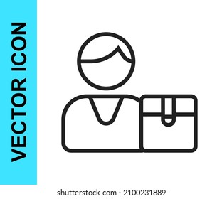 Black line Buyer icon isolated on white background.  Vector