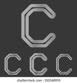 Black line c logo design set