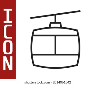 Icono de cable de línea negra aislado en fondo blanco. Signo funicular.  Vector