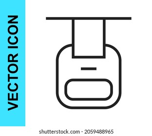 Icono de cable de línea negra aislado en fondo blanco. Signo funicular.  Vector