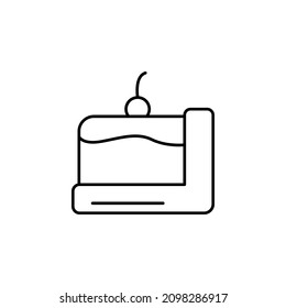 Black line Cake icon isolated on white background. Happy Birthday. Vector.