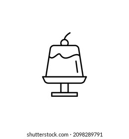 Black line Cake icon isolated on white background. Happy Birthday. Vector.