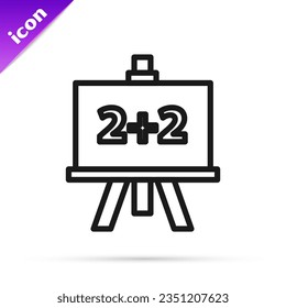 Black line Calculator icon isolated on white background. Accounting symbol. Business calculations mathematics education and finance.  Vector Illustration