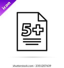 Black line Calculator icon isolated on white background. Accounting symbol. Business calculations mathematics education and finance.  Vector Illustration