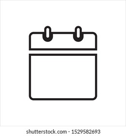 Black line Calendar icon isolated on white background. Event reminder symbol