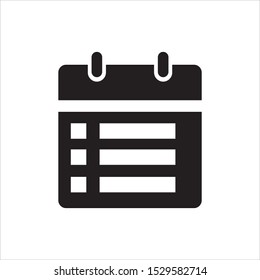 Black line Calendar icon isolated on white background. Event reminder symbol
