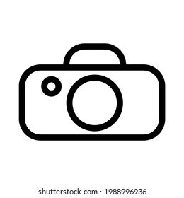 black line camera icon to create a portfolio, apps icon, web icon and social media post