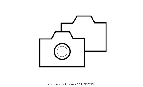 Black line camera icon Simple lines