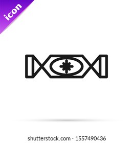 Black line Candy icon isolated on white background. Merry Christmas and Happy New Year.  Vector Illustration