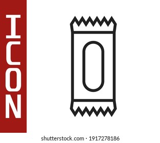 Black line Candy icon isolated on white background.  Vector