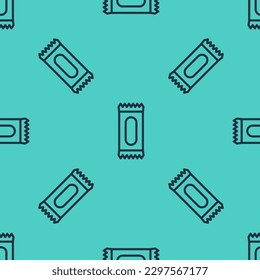 Black line Candy icon isolated seamless pattern on green background.  Vector