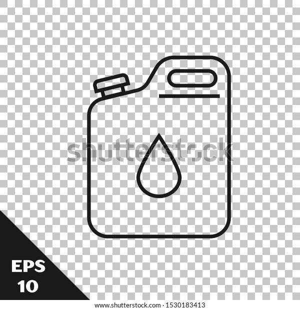 Black line Canister\
for gasoline icon isolated on transparent background. Diesel gas\
icon.  Vector\
Illustration