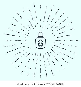 Black line Canteen water bottle icon isolated on grey background. Tourist flask icon. Jar of water use in the campaign. Abstract circle random dots. Vector Illustration