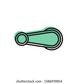 Black line Car door handle icon isolated on white background.  Vector Illustration