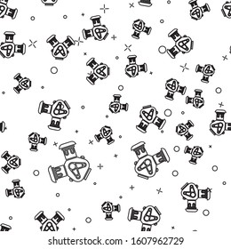 Black line Car engine icon isolated seamless pattern on white background.  Vector Illustration