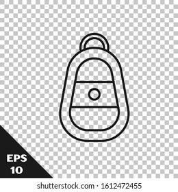 Black line Car key with remote icon isolated on transparent background. Car key and alarm system.  Vector Illustration