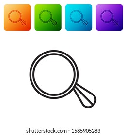 Black line Car mirror icon isolated on white background. Set icons in color square buttons. Vector Illustration