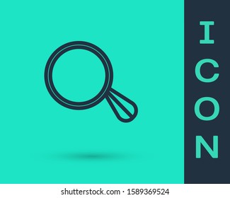 Black line Car mirror icon isolated on green background.  Vector Illustration