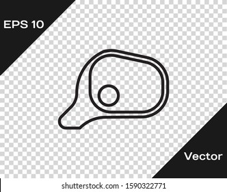 Black line Car mirror icon isolated on transparent background.  Vector Illustration