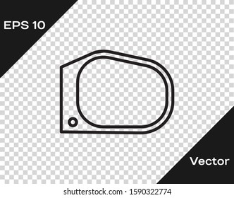 Black line Car mirror icon isolated on transparent background.  Vector Illustration