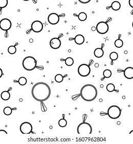 Black line Car mirror icon isolated seamless pattern on white background.  Vector Illustration