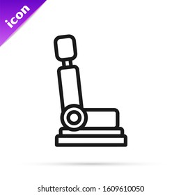 Black line Car seat icon isolated on white background. Car armchair.  Vector Illustration