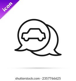 Black line Car service icon isolated on white background. Auto mechanic service. Repair service auto mechanic. Maintenance sign.  Vector
