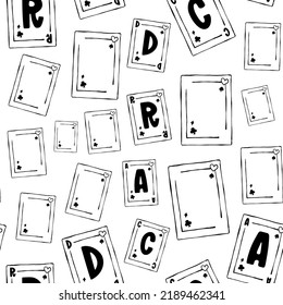 Patrón sin fisuras de la tarjeta de línea negra. Diseño para papel, cubiertas, tarjetas, telas, fondo y cualquier otro. Ilustración vectorial.